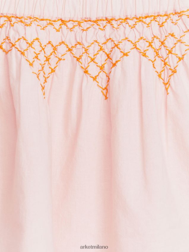 vestiario esso ARKET bambini gonna di lino ricamata rosa 6F0F6L1385