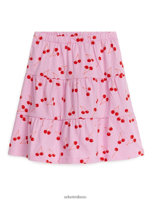 vestiario esso ARKET bambini gonna in jersey stampato rosa/rosso 6F0F6L1389