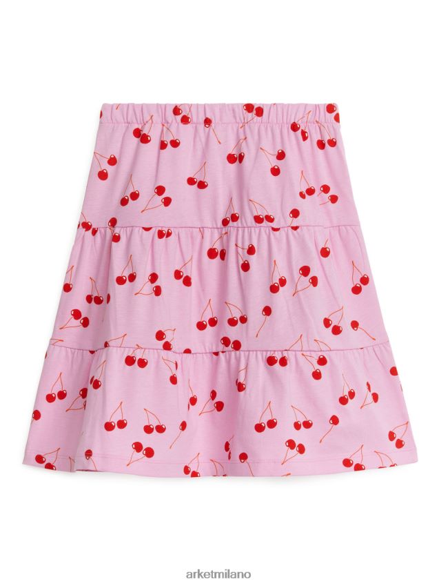 vestiario esso ARKET bambini gonna in jersey stampato rosa/rosso 6F0F6L1389