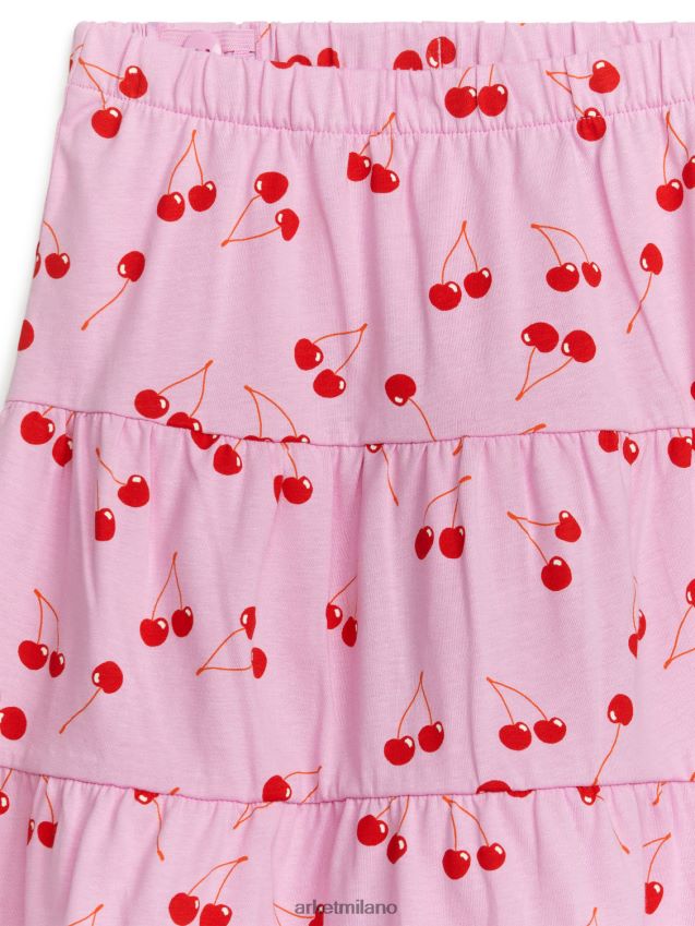 vestiario esso ARKET bambini gonna in jersey stampato rosa/rosso 6F0F6L1389