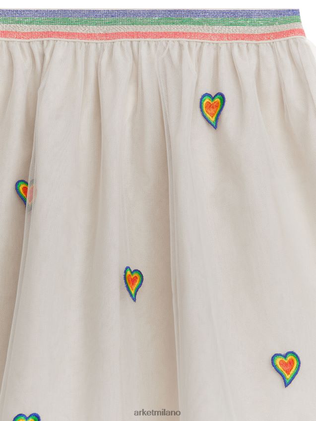 vestiario esso ARKET bambini gonna in tulle ricamato beige/multicolore 6F0F6L1391