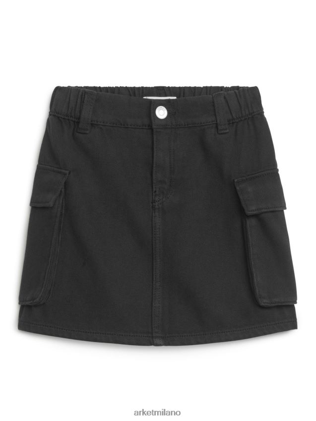 vestiario esso ARKET bambini minigonna pratica in tessuto nero 6F0F6L1388