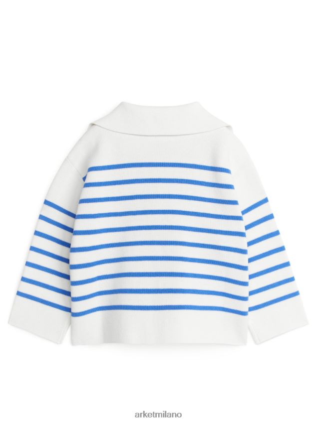 vestiario esso ARKET bambini maglione di cotone blu brillante/bianco 6F0F6L1620