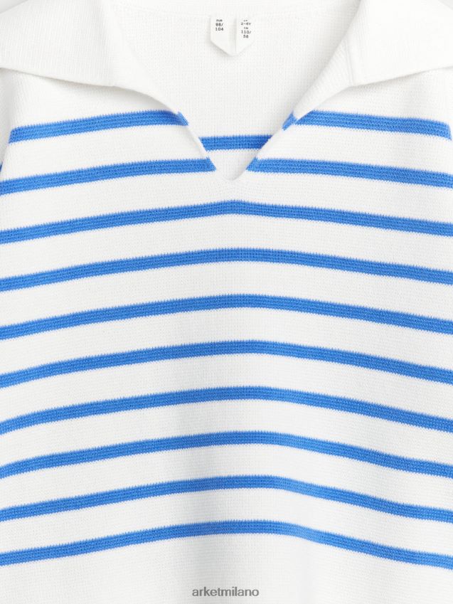 vestiario esso ARKET bambini maglione di cotone blu brillante/bianco 6F0F6L1620