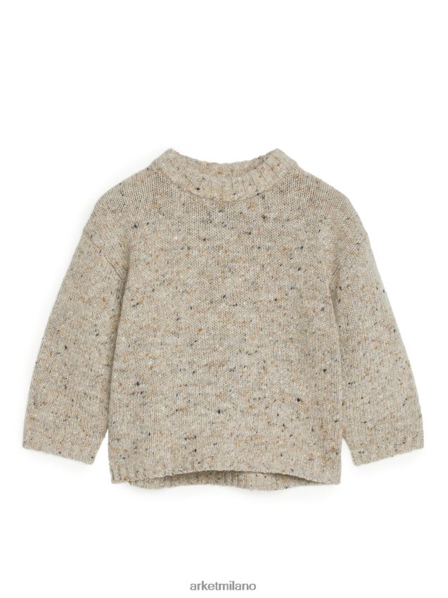 vestiario esso ARKET bambini maglione in lana neps beige melange 6F0F6L1622