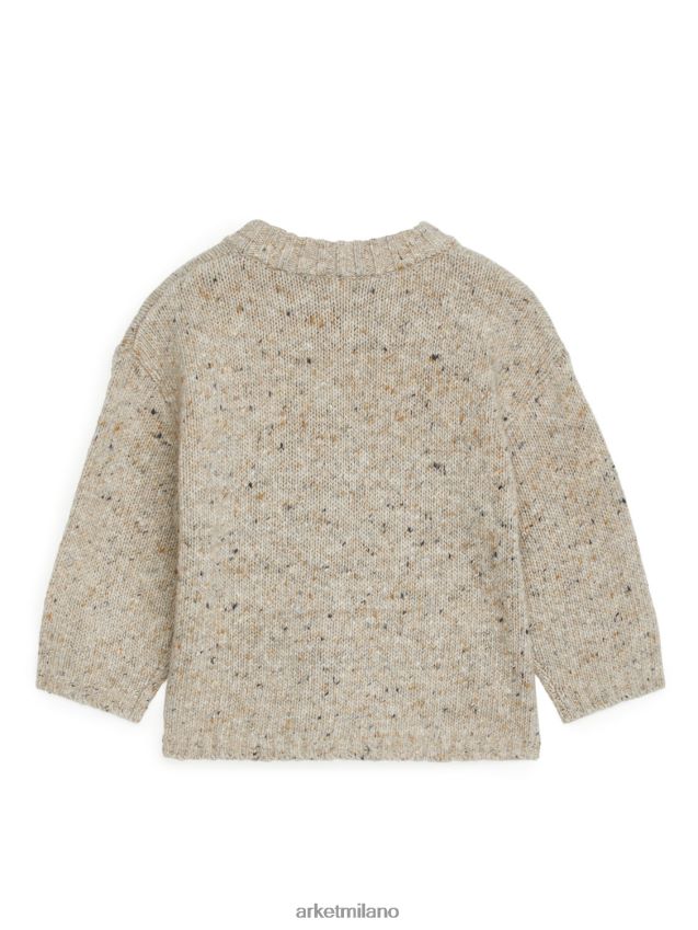 vestiario esso ARKET bambini maglione in lana neps beige melange 6F0F6L1622