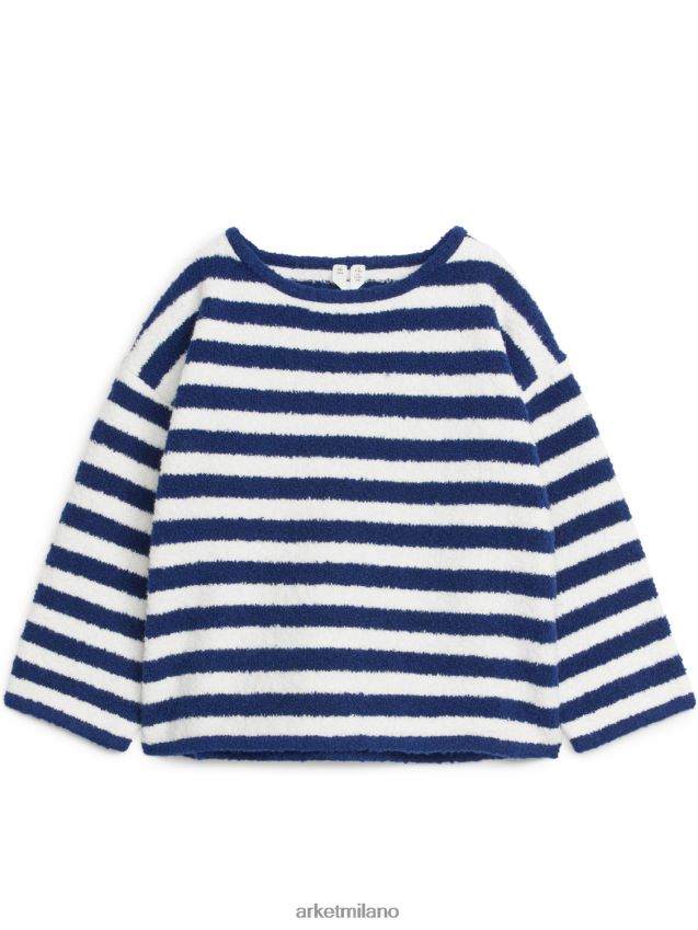 vestiario esso ARKET bambini maglione peloso dalla vestibilità squadrata blu scuro/bianco 6F0F6L1511