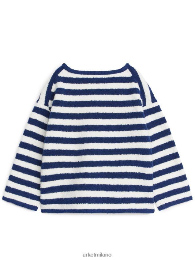 vestiario esso ARKET bambini maglione peloso dalla vestibilità squadrata blu scuro/bianco 6F0F6L1511