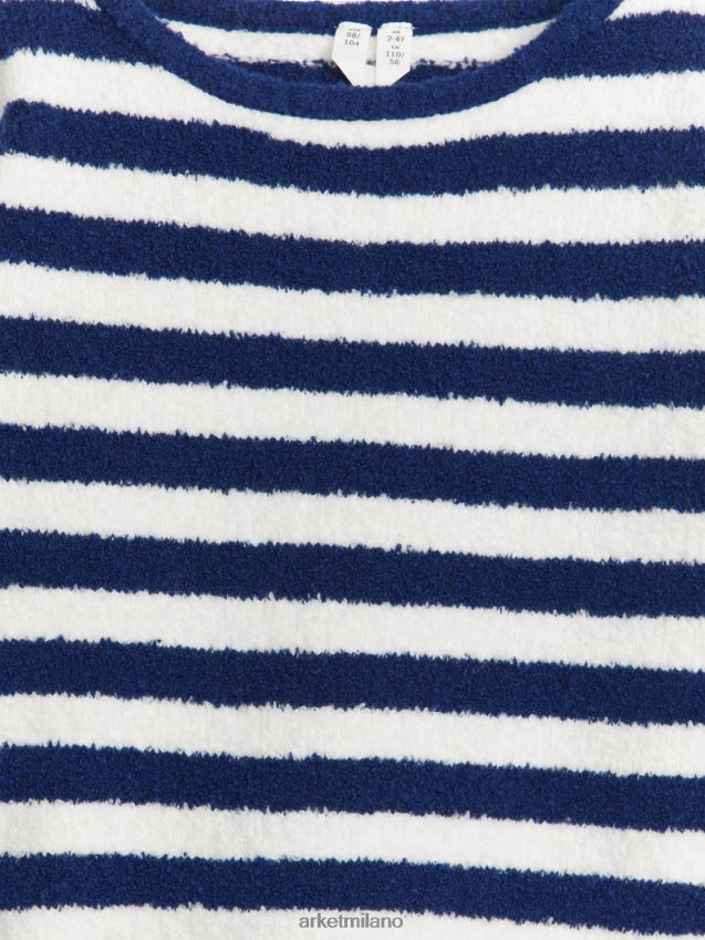 vestiario esso ARKET bambini maglione peloso dalla vestibilità squadrata blu scuro/bianco 6F0F6L1511