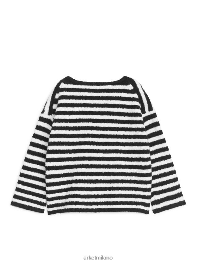 vestiario esso ARKET bambini maglione peloso dalla vestibilità squadrata nero bianco 6F0F6L1523