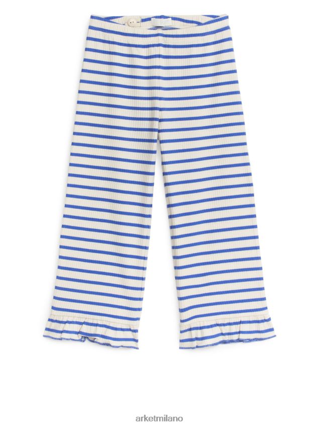 vestiario esso ARKET bambini Pantaloni in jersey con volant blu/strisce 6F0F6L1558