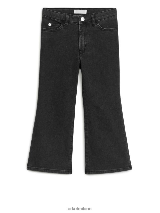 vestiario esso ARKET bambini jeans elasticizzati a zampa nero lavato 6F0F6L1572