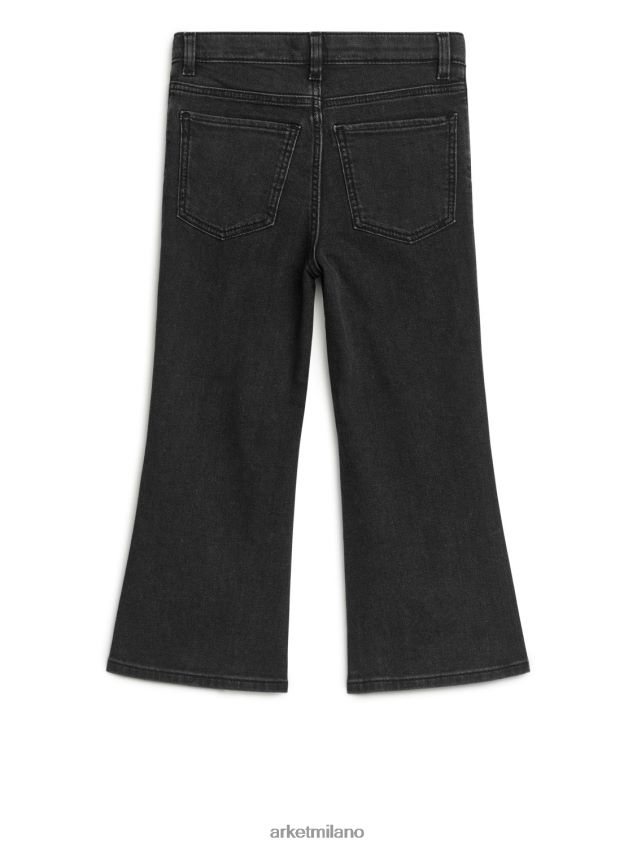 vestiario esso ARKET bambini jeans elasticizzati a zampa nero lavato 6F0F6L1572