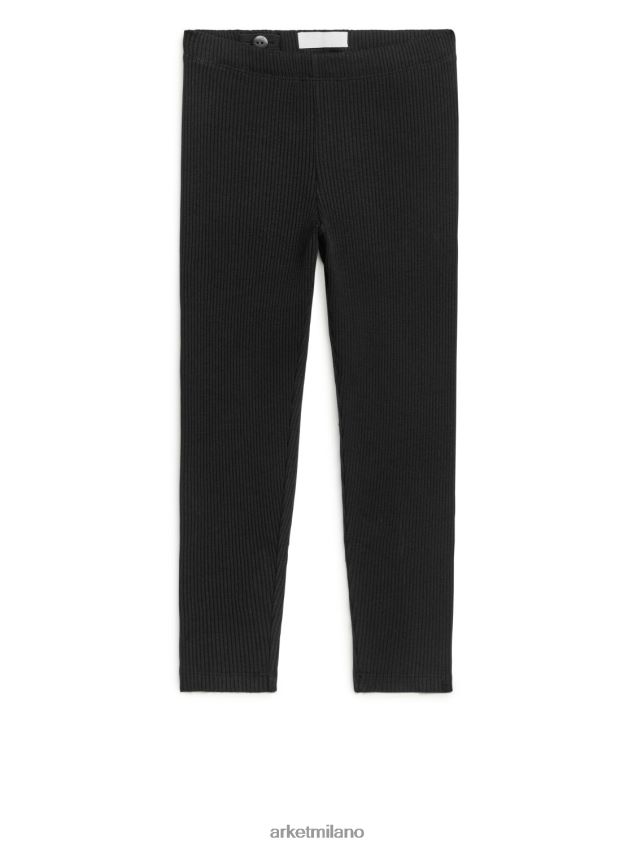 vestiario esso ARKET bambini leggings in jersey a costine nero 6F0F6L1589