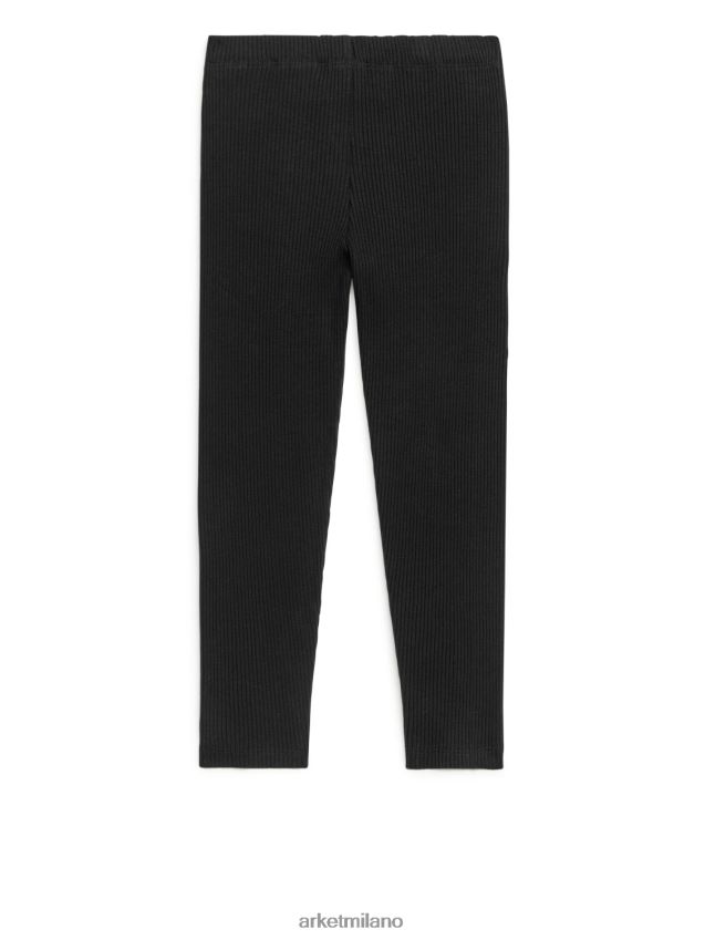 vestiario esso ARKET bambini leggings in jersey a costine nero 6F0F6L1589
