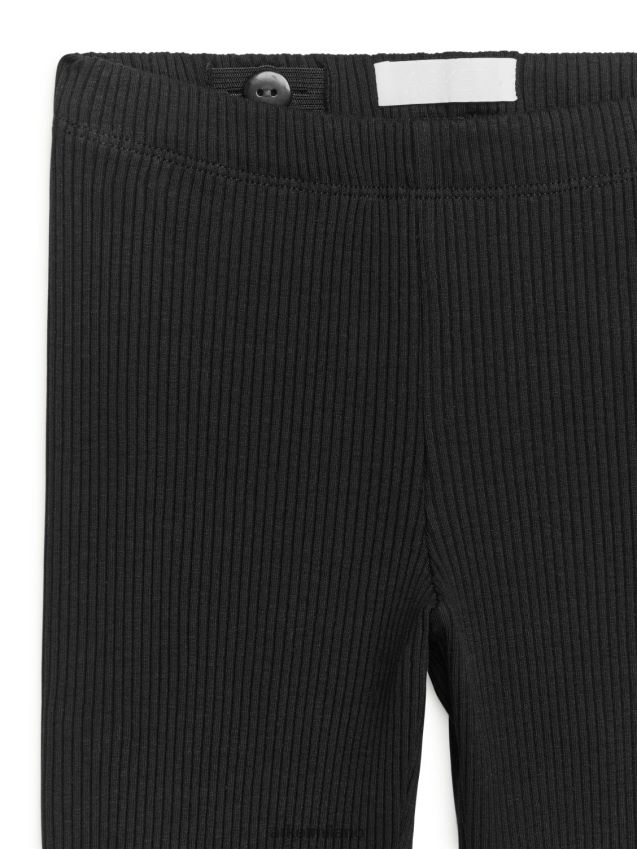 vestiario esso ARKET bambini leggings in jersey a costine nero 6F0F6L1589