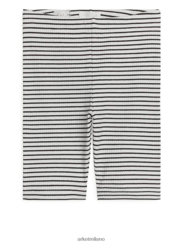 vestiario esso ARKET bambini pantaloncini da bicicletta a coste bianco sporco/nero 6F0F6L1552