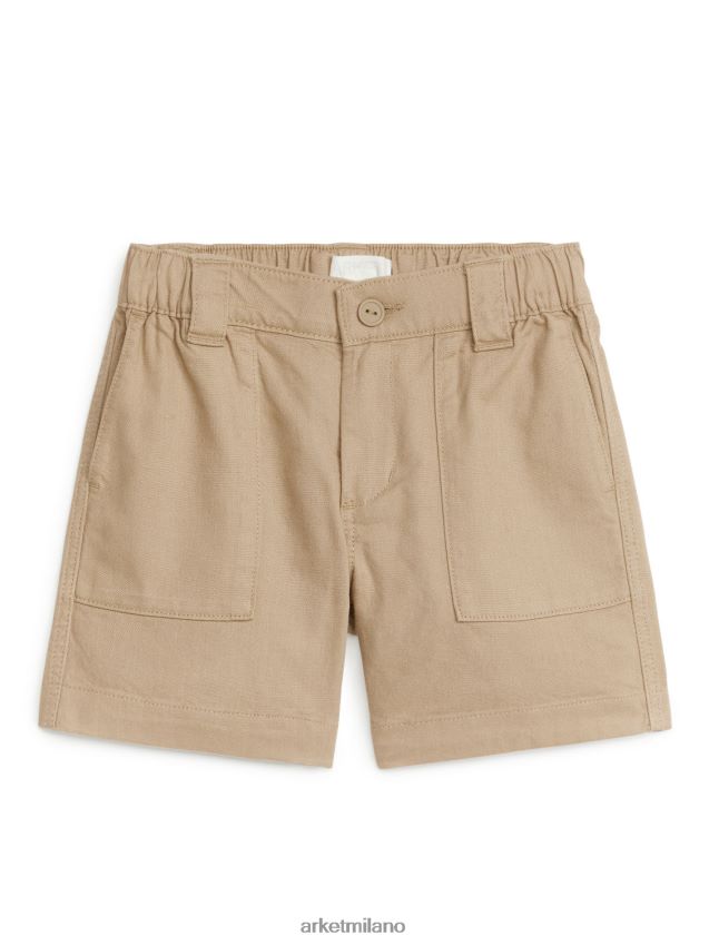 vestiario esso ARKET bambini pantaloncini di cotone beige 6F0F6L1536