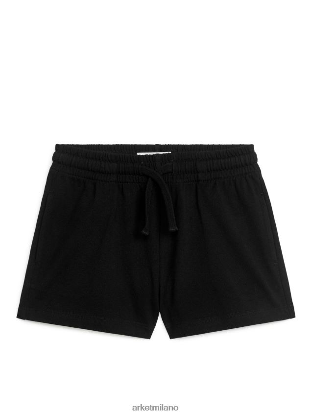 vestiario esso ARKET bambini pantaloncini in maglia rilassati nero sporco 6F0F6L1565