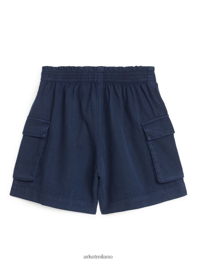 vestiario esso ARKET bambini pantaloncini pratici in lyocell blu scuro 6F0F6L1538