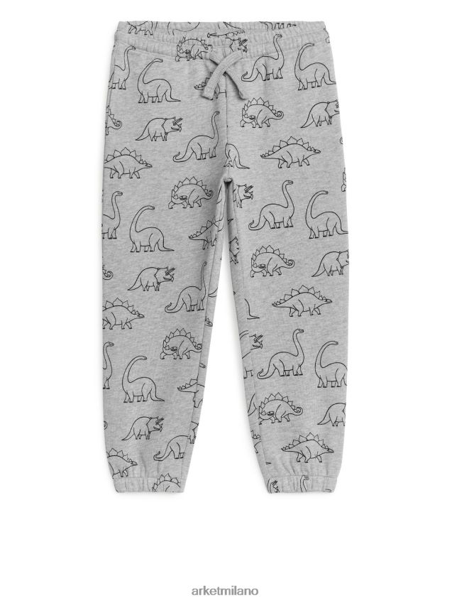 vestiario esso ARKET bambini pantaloni della tuta in spugna francese grigio/dinosaurito 6F0F6L1571