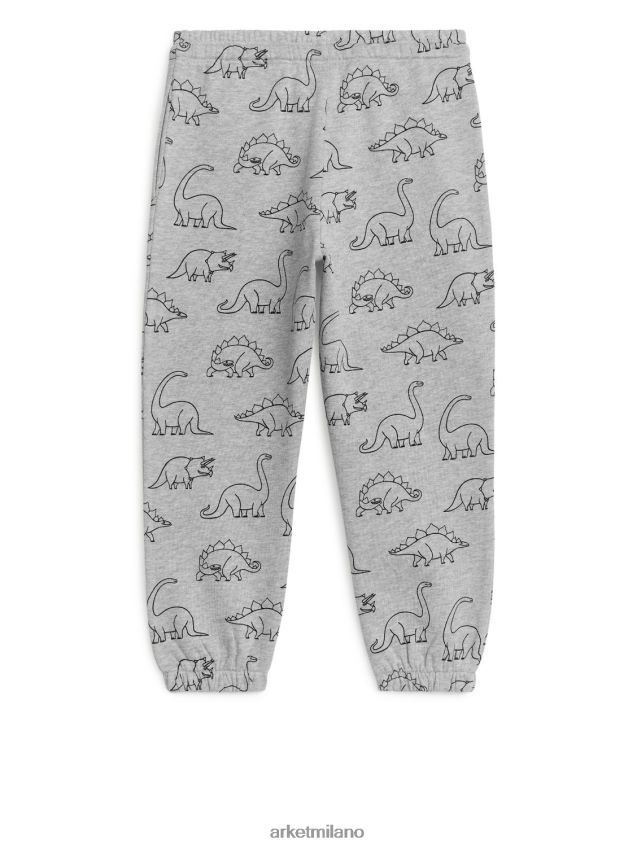 vestiario esso ARKET bambini pantaloni della tuta in spugna francese grigio/dinosaurito 6F0F6L1571