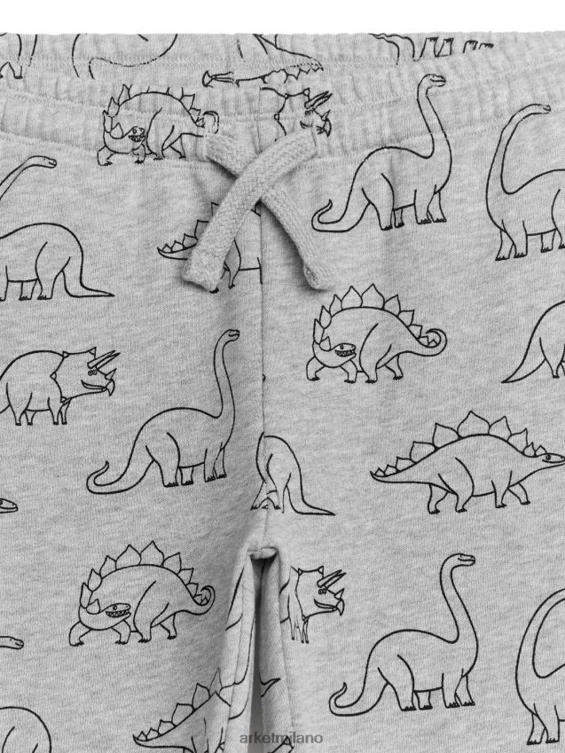 vestiario esso ARKET bambini pantaloni della tuta in spugna francese grigio/dinosaurito 6F0F6L1571
