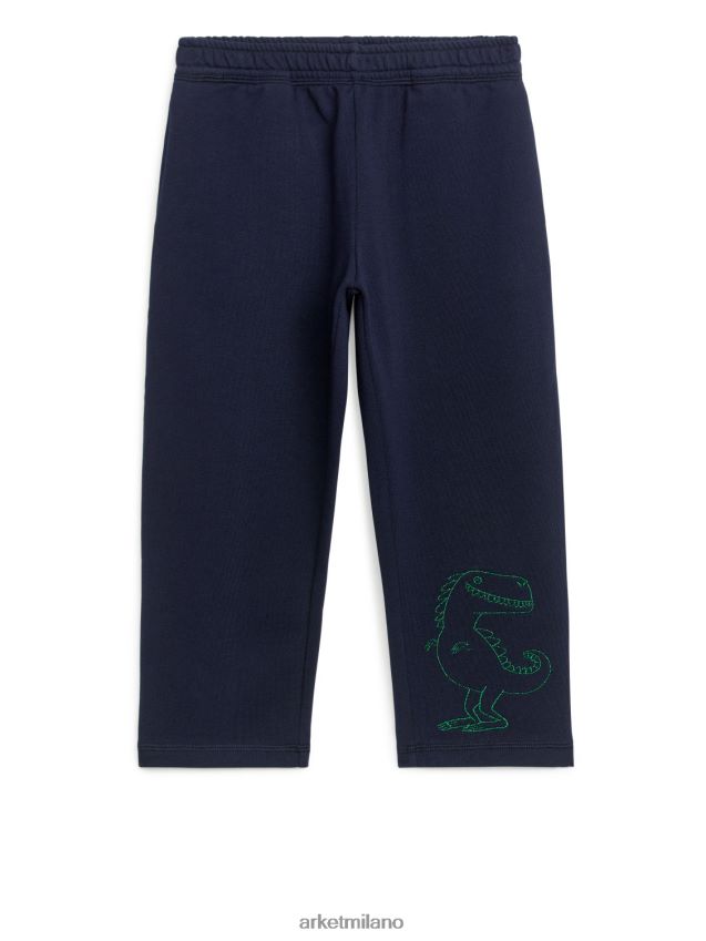 vestiario esso ARKET bambini pantaloni della tuta ricamati blu scuro 6F0F6L1574