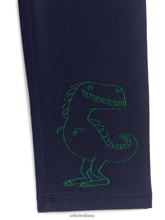 vestiario esso ARKET bambini pantaloni della tuta ricamati blu scuro 6F0F6L1574