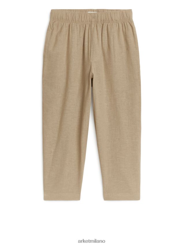vestiario esso ARKET bambini pantaloni di lino rilassati beige 6F0F6L1559