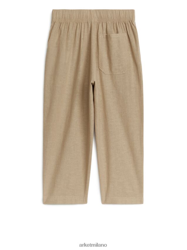 vestiario esso ARKET bambini pantaloni di lino rilassati beige 6F0F6L1559