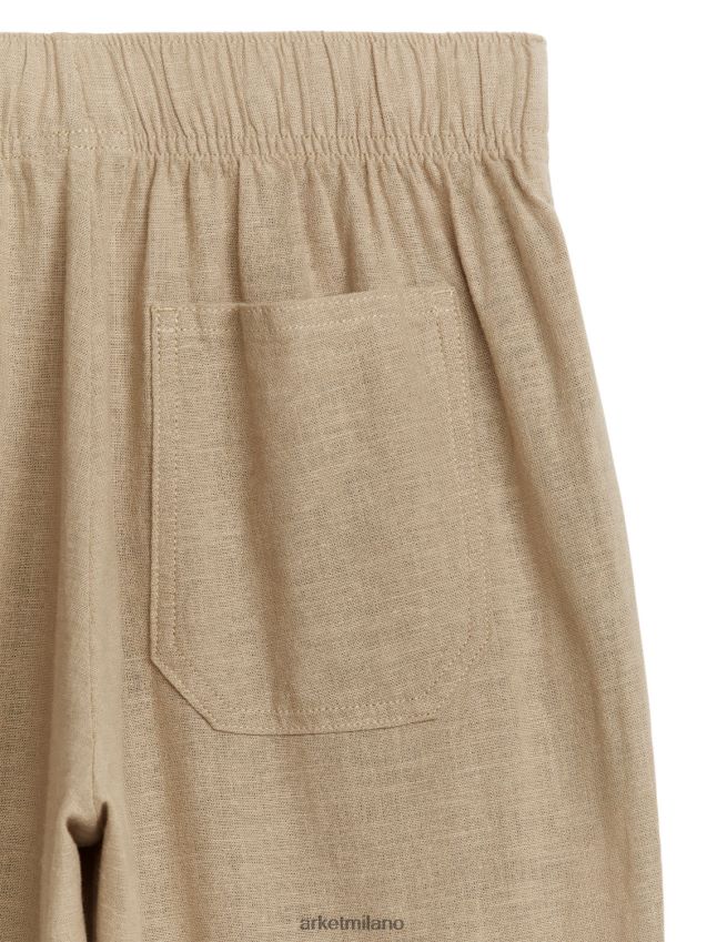 vestiario esso ARKET bambini pantaloni di lino rilassati beige 6F0F6L1559