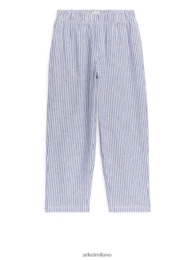 vestiario esso ARKET bambini pantaloni di lino rilassati blu/strisce 6F0F6L1562