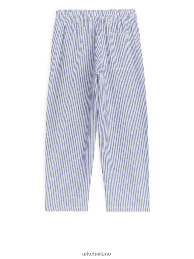 vestiario esso ARKET bambini pantaloni di lino rilassati blu/strisce 6F0F6L1562