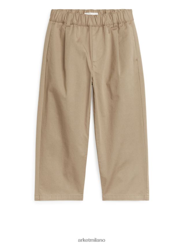 vestiario esso ARKET bambini pantaloni larghi di cotone beige 6F0F6L1537