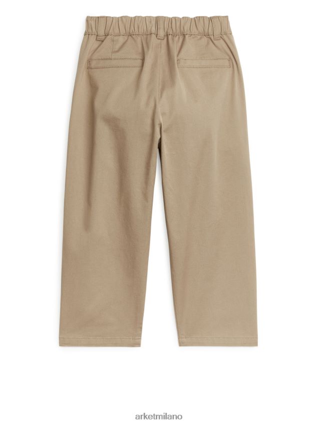vestiario esso ARKET bambini pantaloni larghi di cotone beige 6F0F6L1537