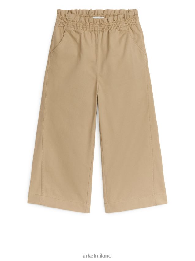 vestiario esso ARKET bambini pantaloni larghi di cotone beige 6F0F6L1540