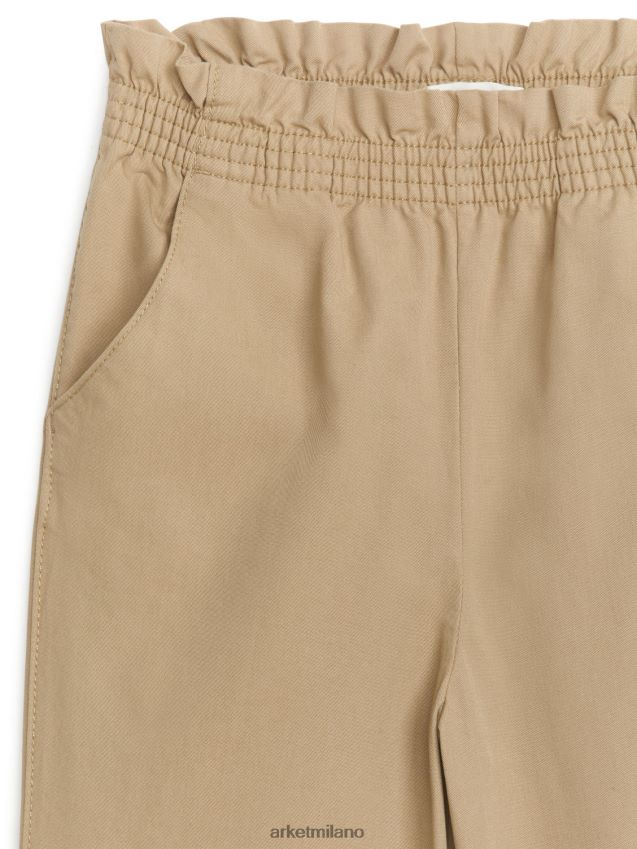 vestiario esso ARKET bambini pantaloni larghi di cotone beige 6F0F6L1540