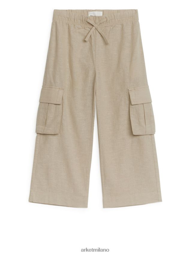 vestiario esso ARKET bambini pantaloni pratici di lino beige 6F0F6L1564