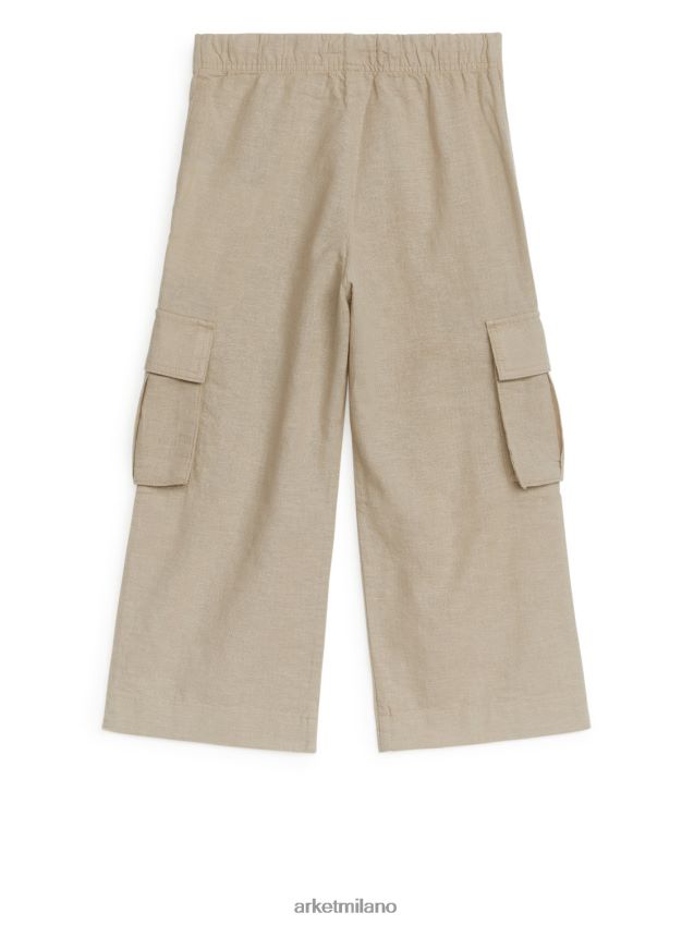 vestiario esso ARKET bambini pantaloni pratici di lino beige 6F0F6L1564