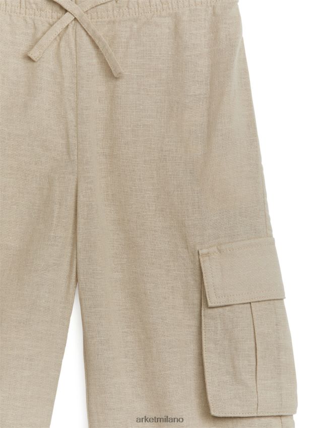 vestiario esso ARKET bambini pantaloni pratici di lino beige 6F0F6L1564