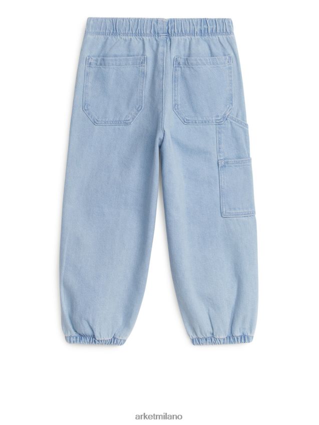 vestiario esso ARKET bambini pantaloni utili in denim blu 6F0F6L1569