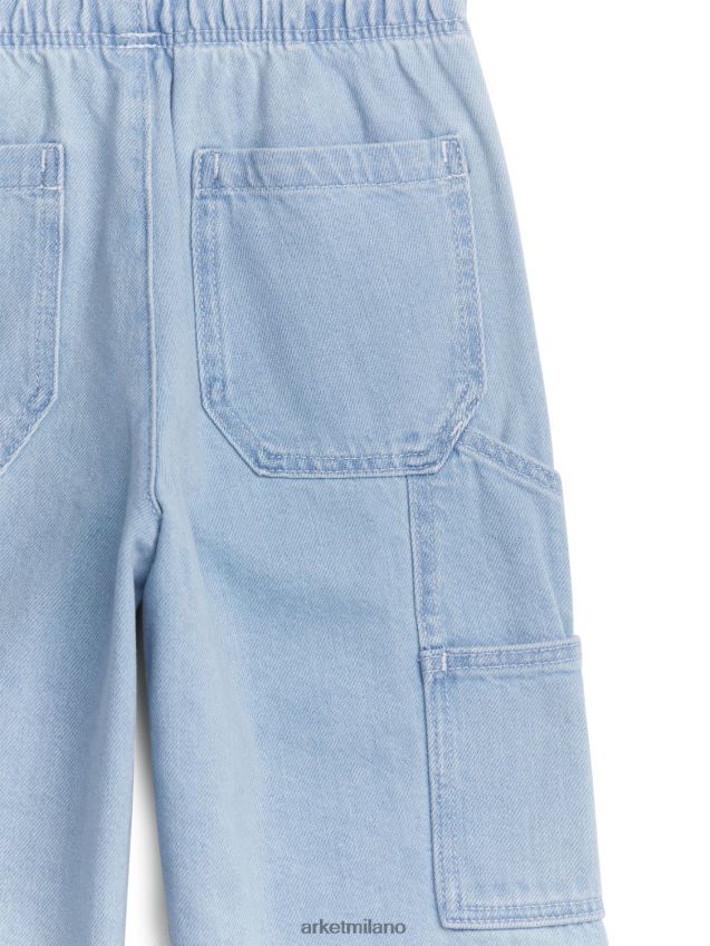 vestiario esso ARKET bambini pantaloni utili in denim blu 6F0F6L1569