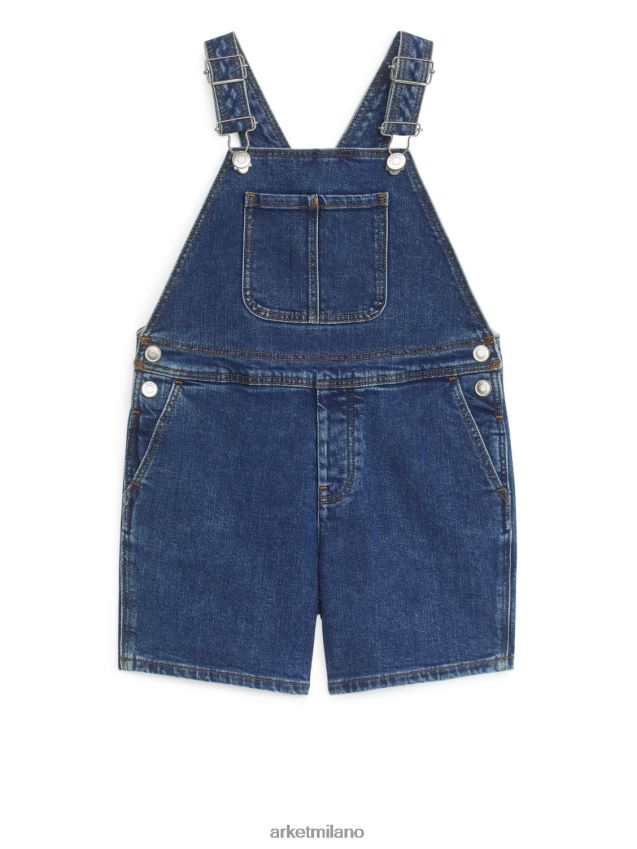 vestiario esso ARKET bambini salopette corta in denim blu scuro 6F0F6L1551