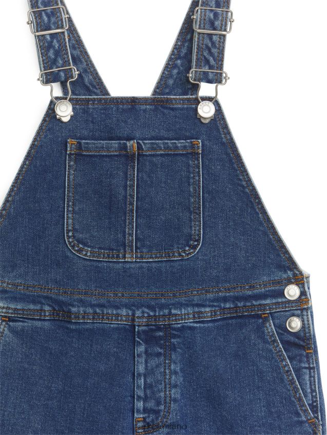 vestiario esso ARKET bambini salopette corta in denim blu scuro 6F0F6L1551