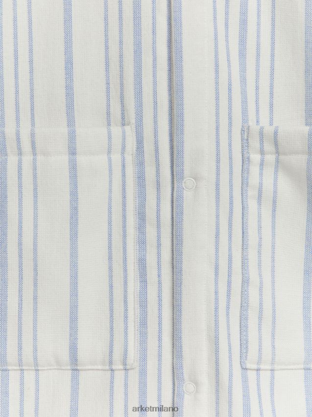 vestiario esso ARKET bambini accappatoio da spiaggia in cotone bianco blu 6F0F6L1667