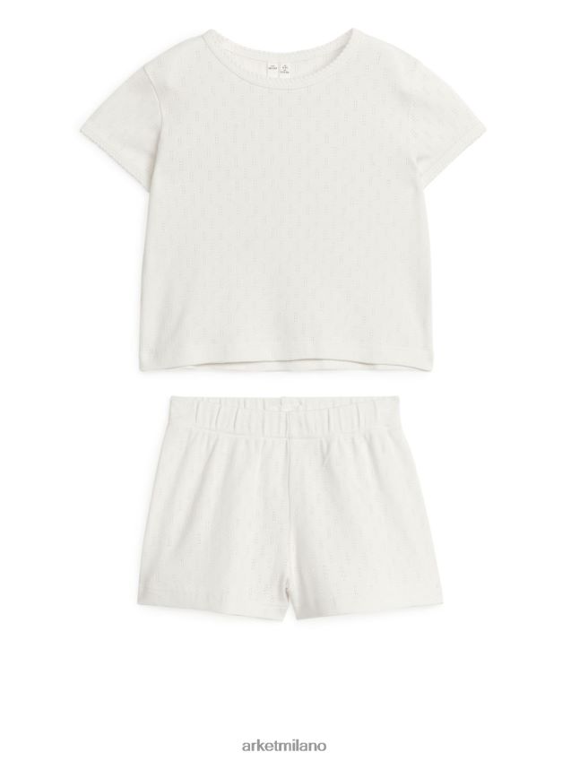 vestiario esso ARKET bambini pigiama corto a punta bianco 6F0F6L1668