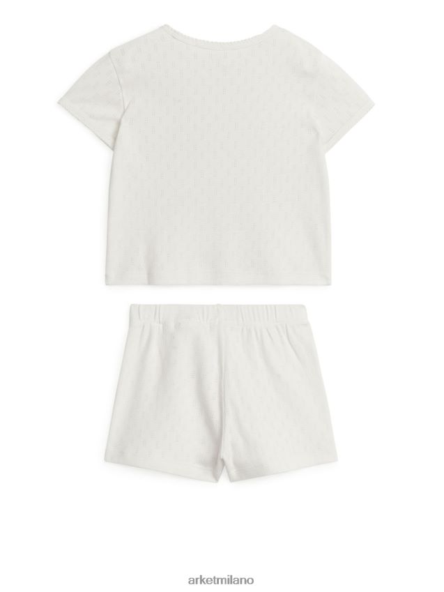 vestiario esso ARKET bambini pigiama corto a punta bianco 6F0F6L1668