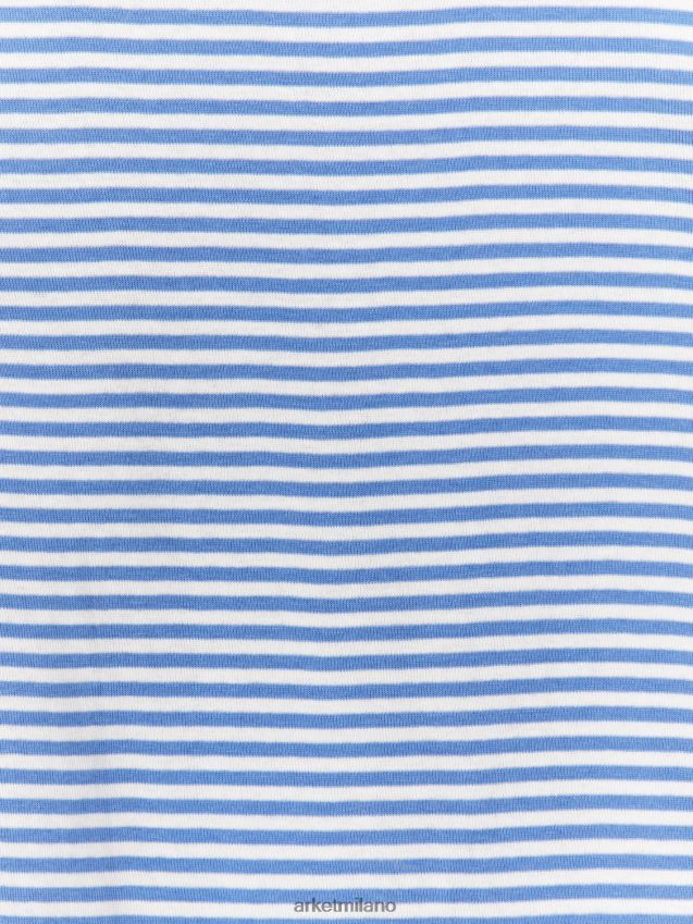 vestiario esso ARKET bambini set pigiama corto in maglia blu bianco 6F0F6L1669