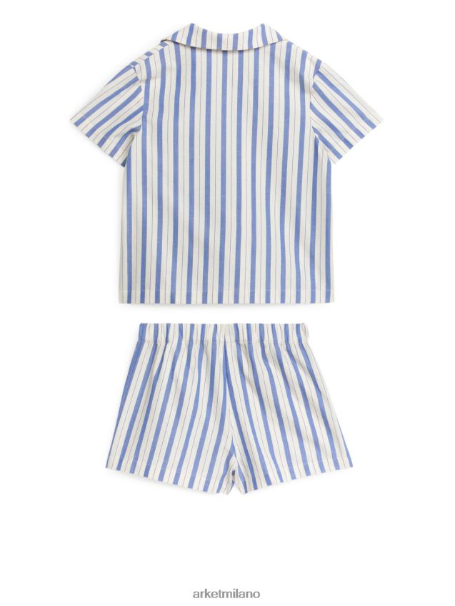 vestiario esso ARKET bambini set pigiama in cotone blu bianco 6F0F6L1666